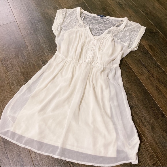 American Eagle Outfitters Dresses & Skirts - Cottagecore American Eagle Sheer White Lace Dress